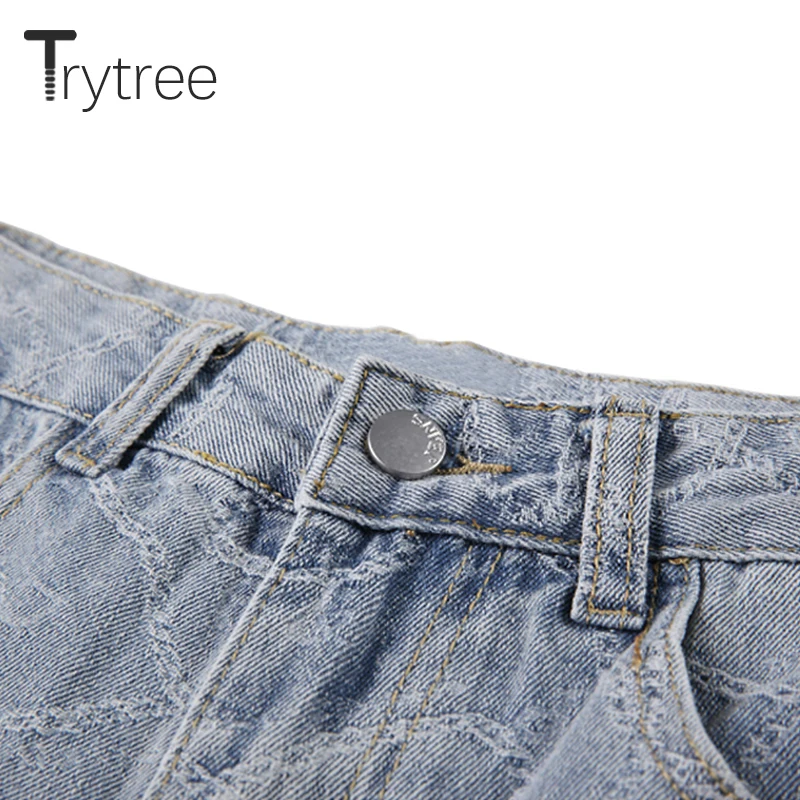 Осенние женские джинсы Trytree 2021 повседневные свободные брюки с высокой талией