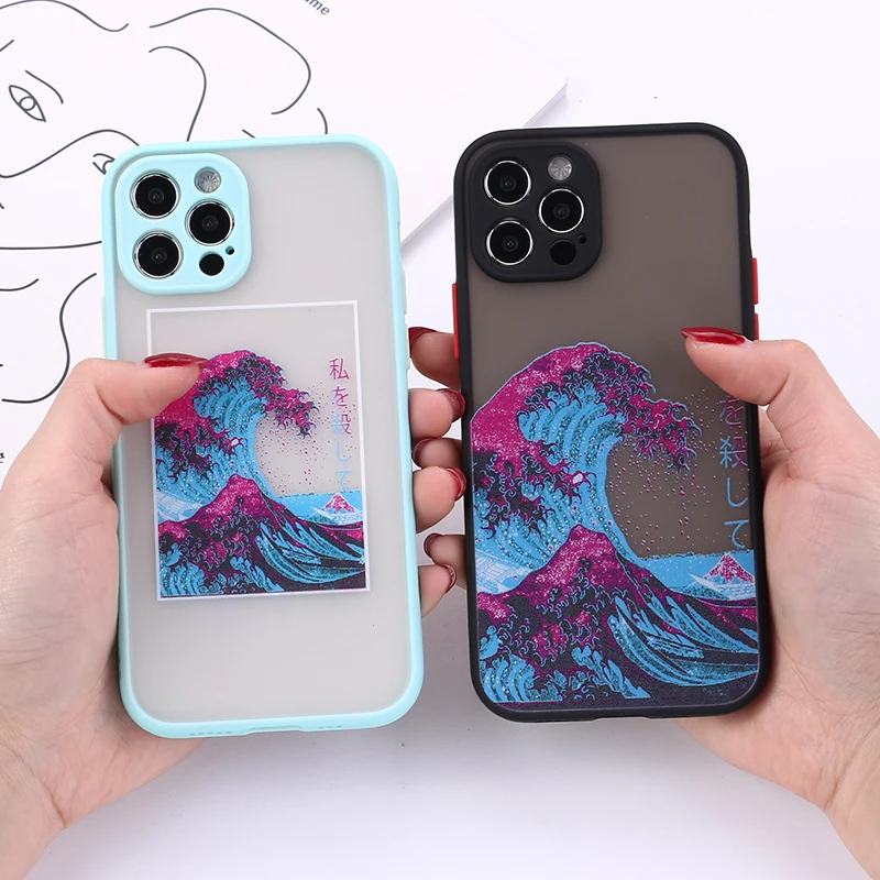 

The Great Wave off Kanagawa Soft Matte Phone Case For iPhone 14 14ProMax 14Plus 13Promax 13 12 11 Camera Protection Back Cover
