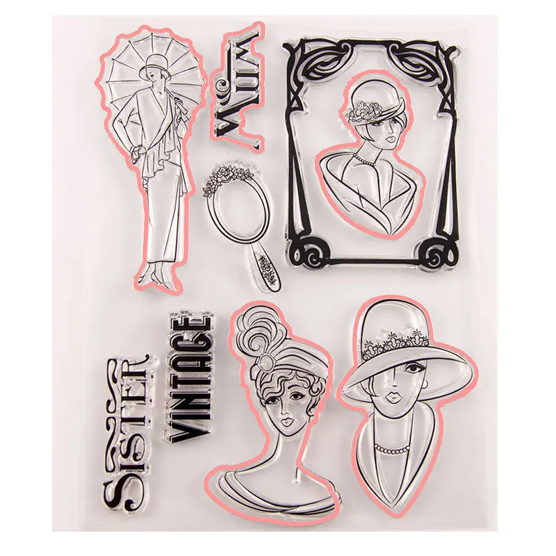 Винтажные прозрачные резиновые штампы Mum и для вырезания скрапбукинга