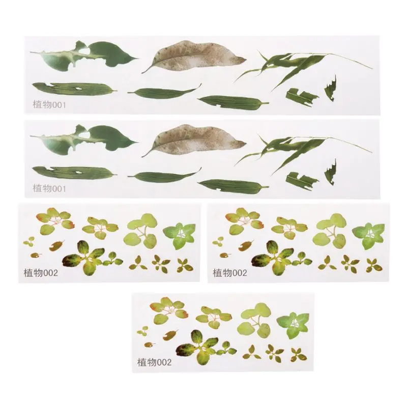 5 шт. 3d-наклейка с листьями и прозрачной травой для смолы картина Золотая рыбка
