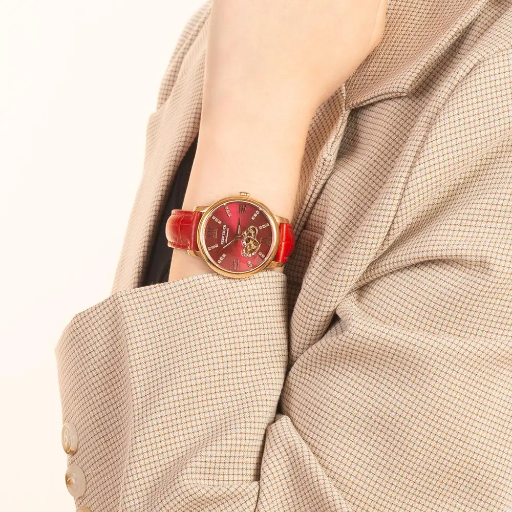 Enlarge Reef Tiger/RT Top Brand Luxury Ladies Watch Rose Gold Red Automatic Fashion Watches Lover Gift Relogio Feminino RGA1580
