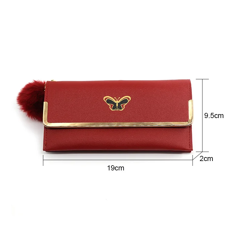 Fashion Tassel Bow Women Wallet Wome Long Leather Clutch Money Clip Casual Coin Purse Passport Credit Card Holder Phone Pouch