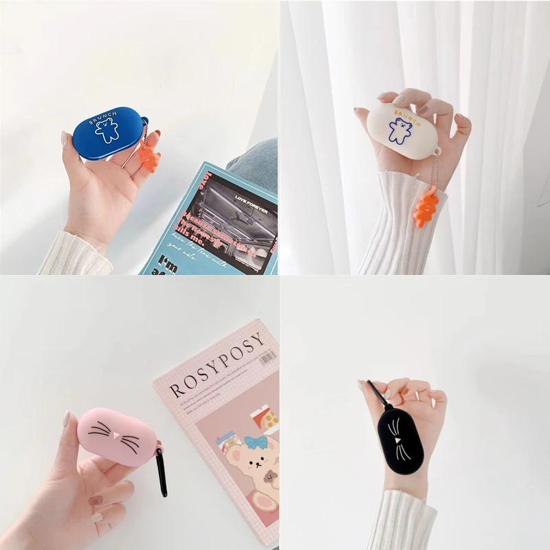 

Новый силиконовый чехол с милым котом и медведем для Samsung Galaxy Buds Plus, чехол для наушников с Bluetooth, чехол для зарядки, сумка для Galaxy Buds +