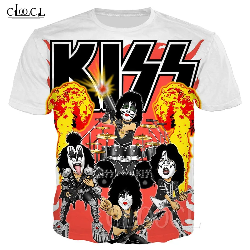 

KISS Band Harajuku T Shirts Men/Women Casual Fashion 3D Print Rock KISS Tshirt Streetwear Short Sleeve Sports T-shirt Pullover