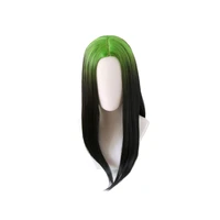 hot fashion cosplay costume wig long black ombre green heat resistant synthetic carnival party hair wigs