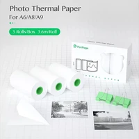 5630mm white color thermal paper label paper sticker photo paper for peripage a6 a8 paperang p1 p2 photo pocket mini printer
