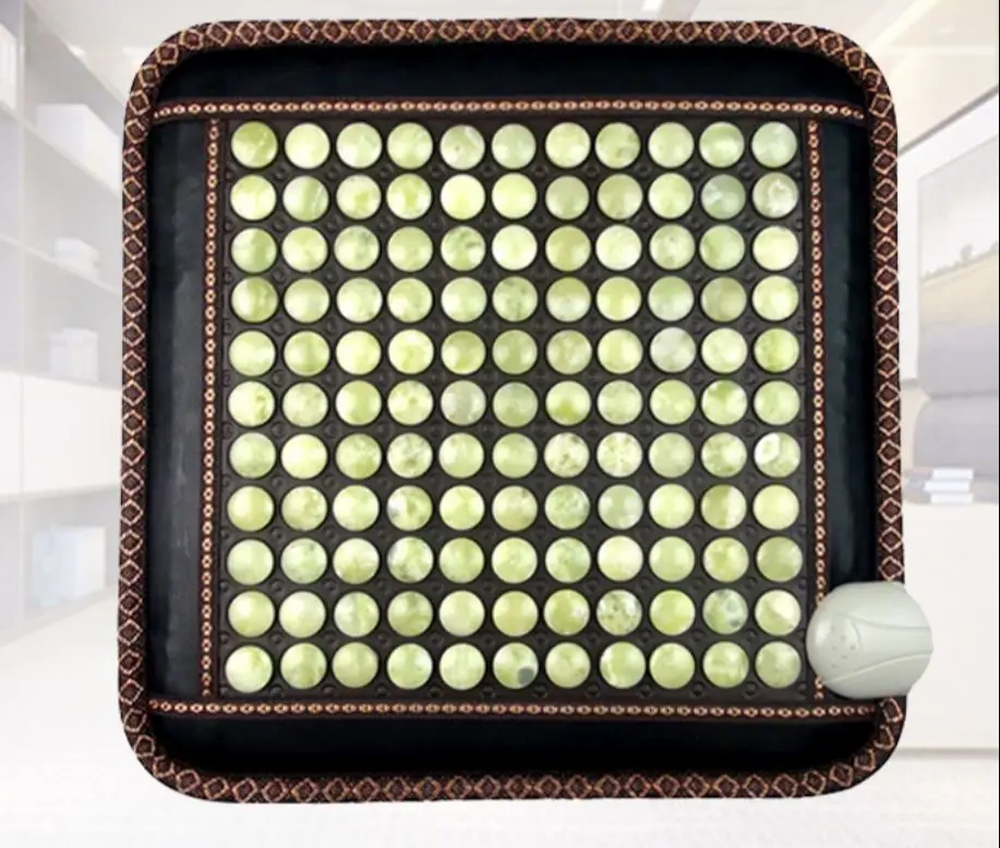 Hot sales adjustable temperature control natural jade health office germanium stone electric warming hot chair cushion | Красота и