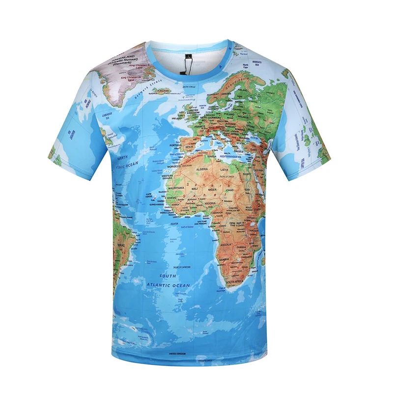 

Children World map pattern T-shirt Summer Print shirt Boys Harajuku T Shirt for Girls Tops Kids t shirt Casual Clothes 3-14 Yrs