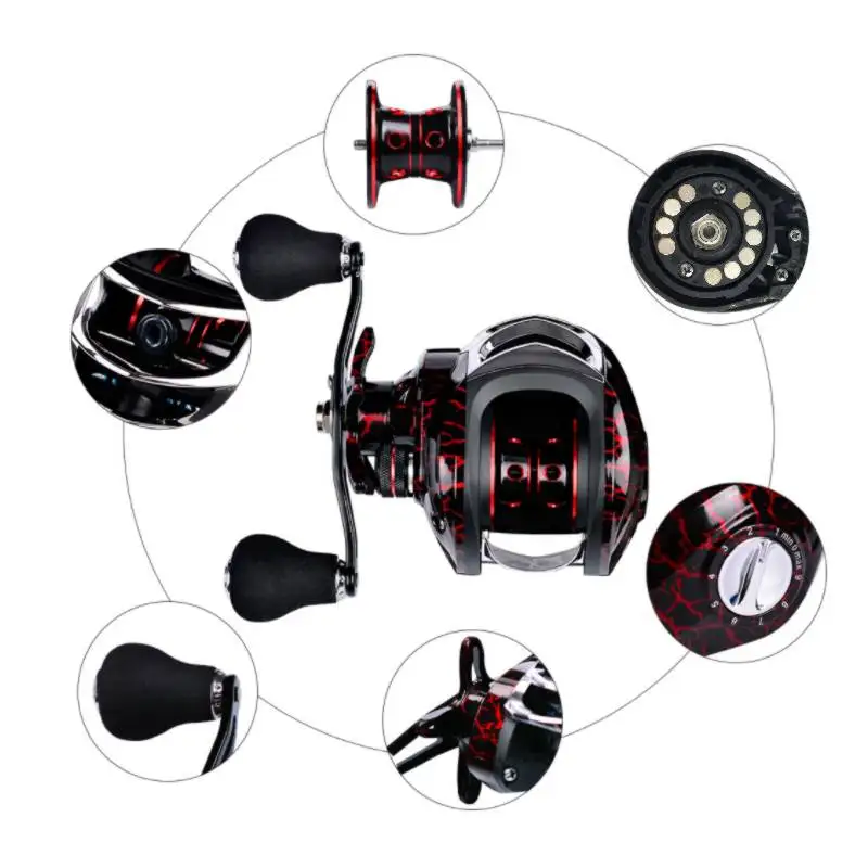 Рыболовная катушка для заброса приманки полностью Металлическая 18 + 1