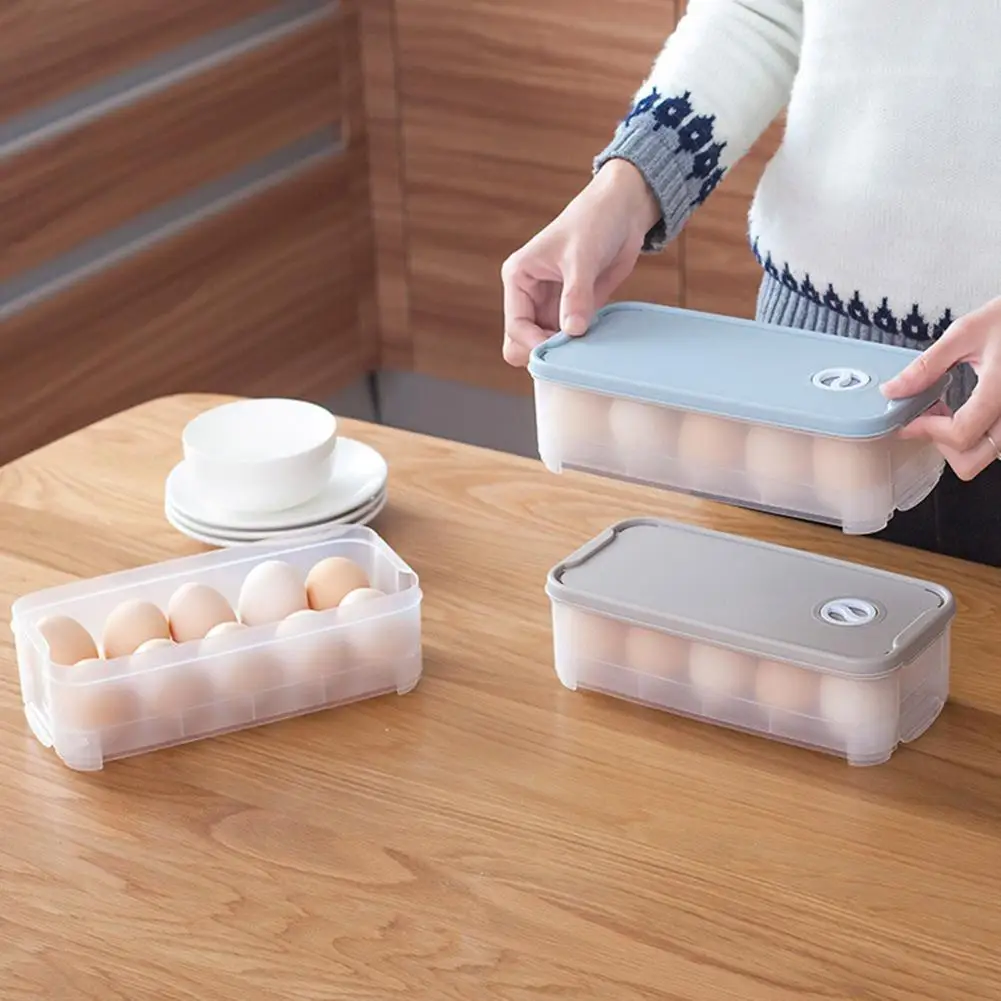 

Space-Saving Practical Space-saving Egg Storage Holder Stable Base Egg Storage Box Double Layered for Family