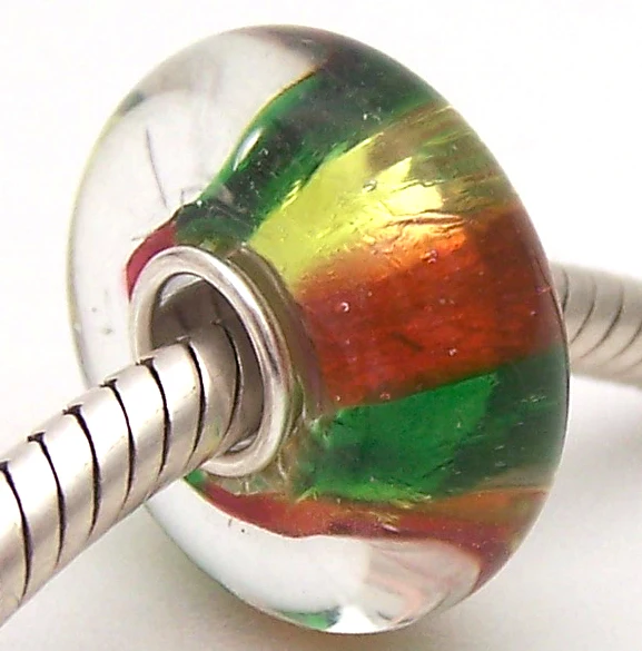 

PJG1982 100% S925 Sterling Silver Beads Murano Glass beads Fit European Charms Bracelet charms diy jewelry Lampwork GlassBeads