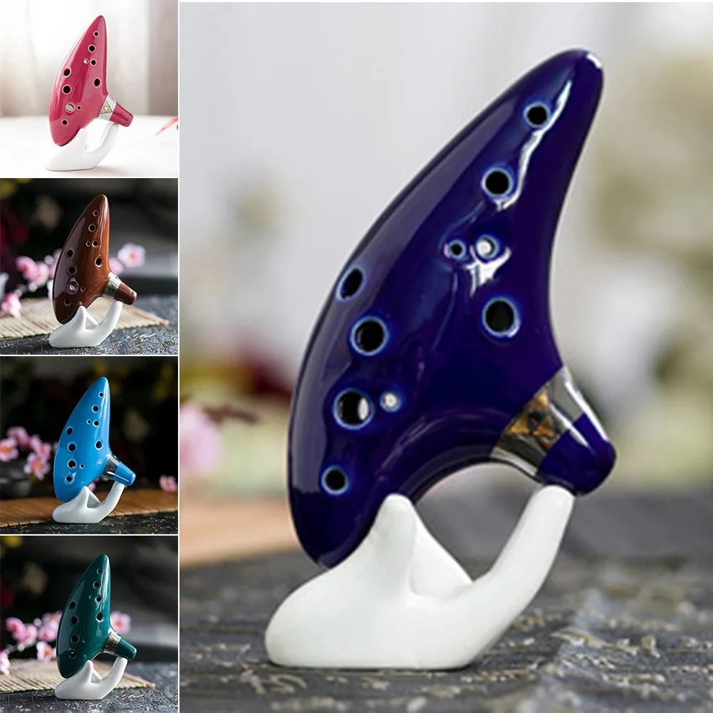 

12 Hole Ocarina Ceramic Alto C Legend Of Ocarina Flute Music Instrument Drop Shipping Accurate Craftsmanship W/ Neck-strap Cord