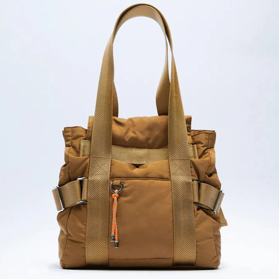 

Casual Nylon Padded Tote Bag Women Shoulder Bags Designer Lady Handbags Luxury Space Cotton Shopper Bag Small Purses Winter 2021
