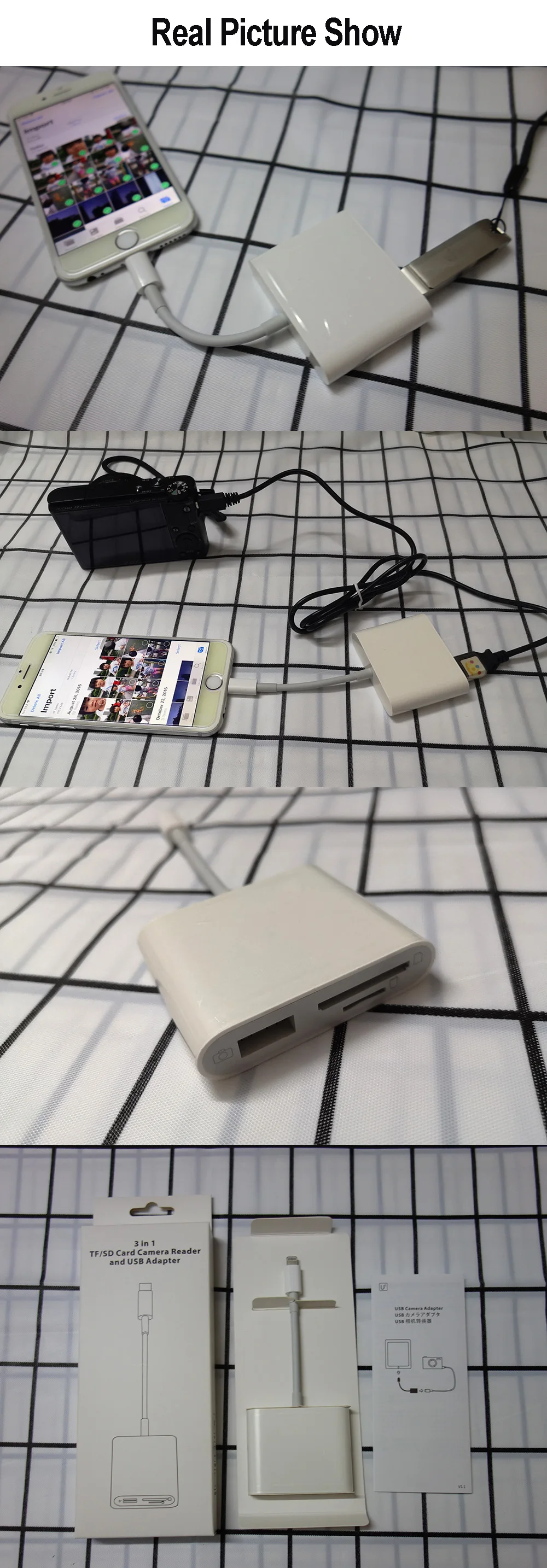 Reilim OTG USB адаптер для камеры lightning к micro SD TF кард-ридер комплект для iphone ipad для apple ios 13 конвертер