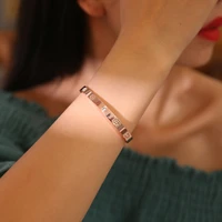 new fashion classic womens bangles for women gold rose gold silver color letter c rhinestone bracelet c simple trendy jewelry