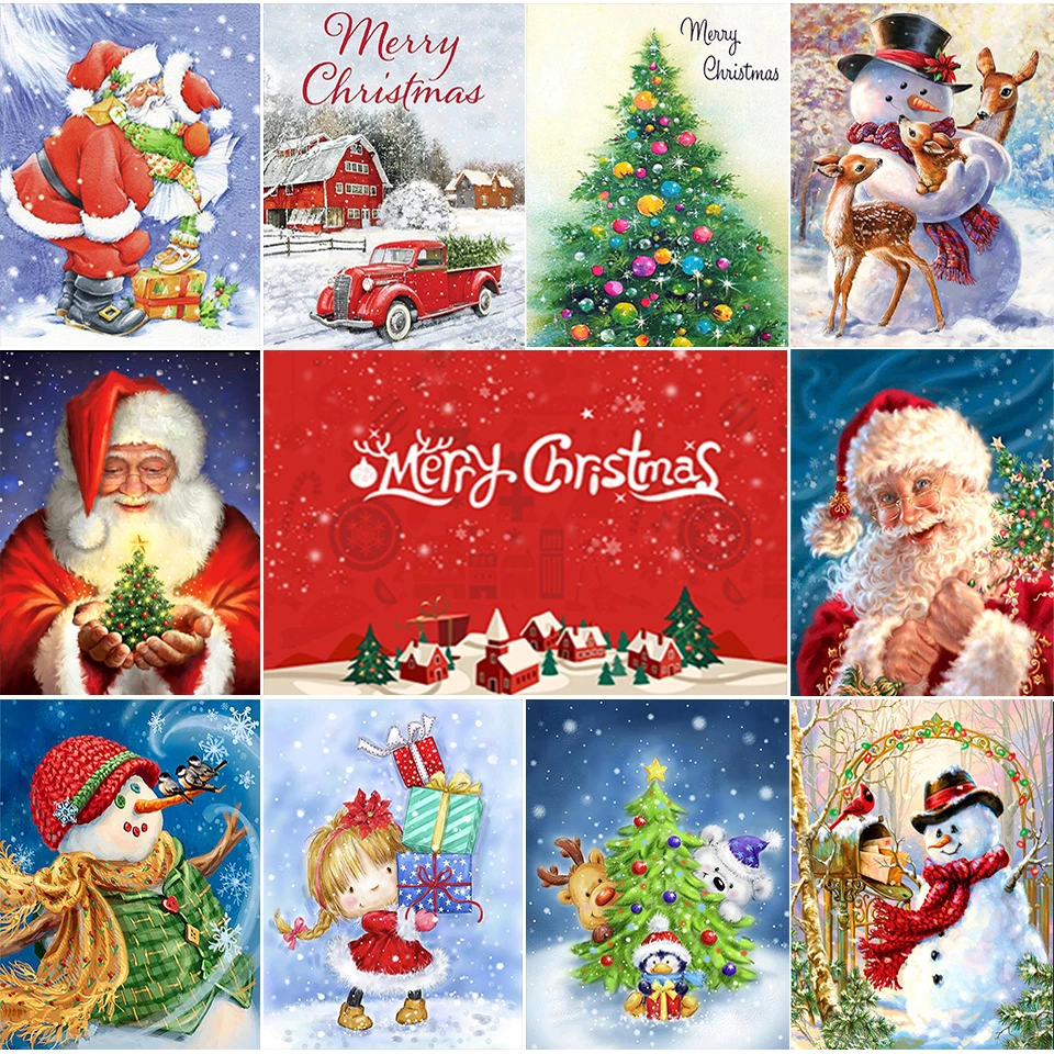 

Алмазная 5D картина «сделай сам» с Санта-Клаусом, подарок на Рождество, мозаичная картина с полным заполнением, квадратная круглая Алмазная ...