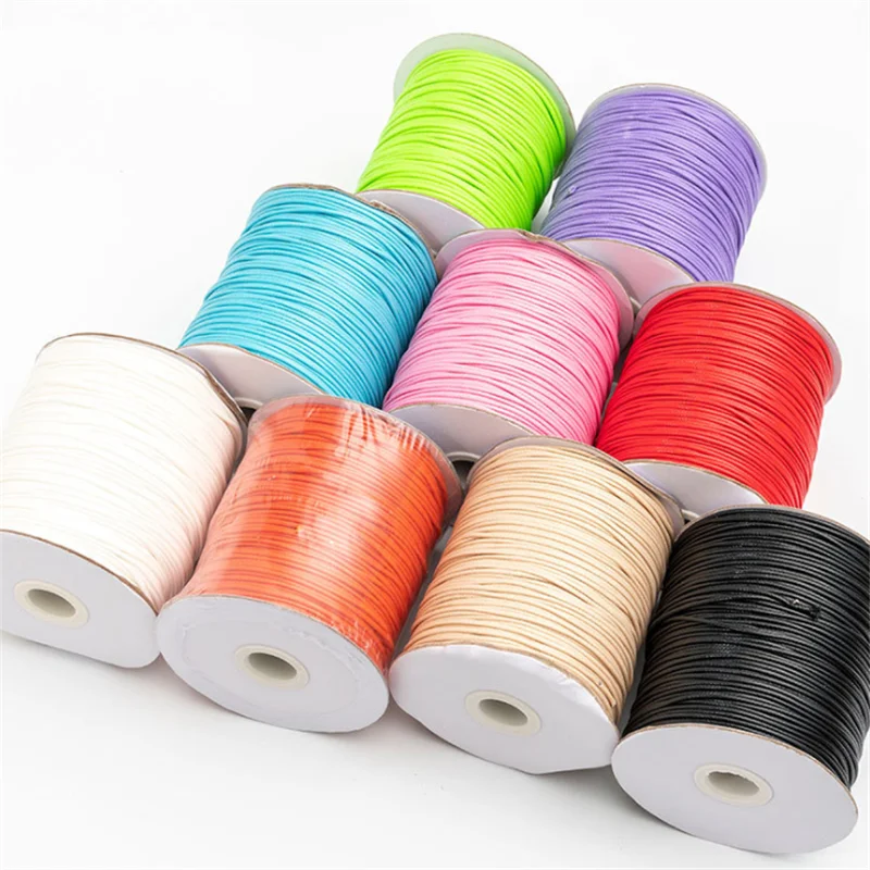 

Вощеная хлопковая нить для изготовления ювелирных изделий, браслетов, ожерелий, лент круглых кожаных шнуров, 5 м/лот, 1,0/1,5/2,0 мм