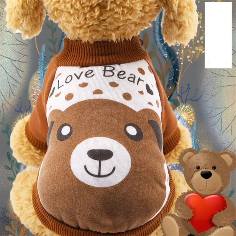 Свитер для собак теплый свитер кошек одежда в мультяшном стиле хлопок чистый