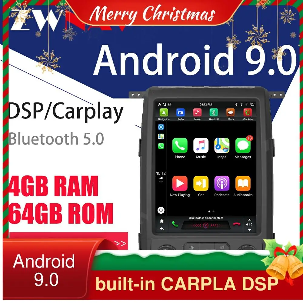 

for Ford Raptor Ford F150 2013 2014 Tesla Style Android 9.0 PX6 GPS Navigation Car DVD Player Auto Radio Multimedia Player Head