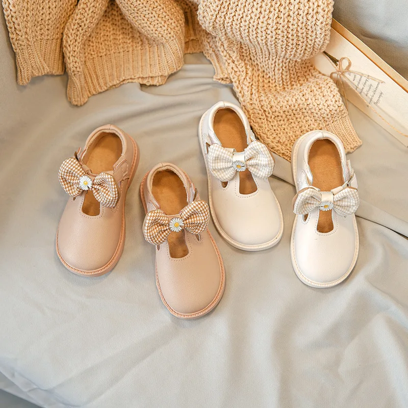 

PU Leather Kids Girls Princess Shoes Bowknot Little Girl Casual Shoes 2020 Winter Non Slip Sole Children Fashion Shoes For Girls
