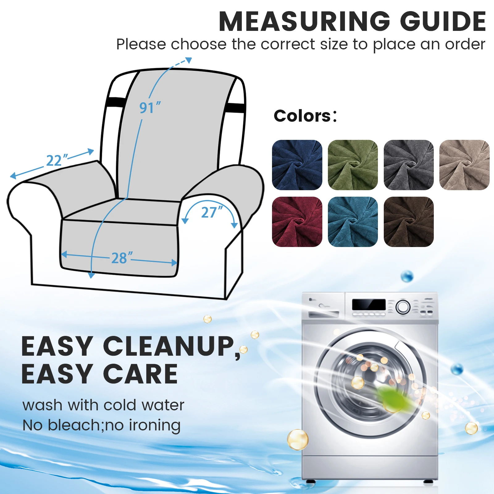

Recliner Chair Cover Sofa Couch Covers Pet Dog Kids Sofa Mat For Living Room Furniture Protector Sofa Covers + Pocket