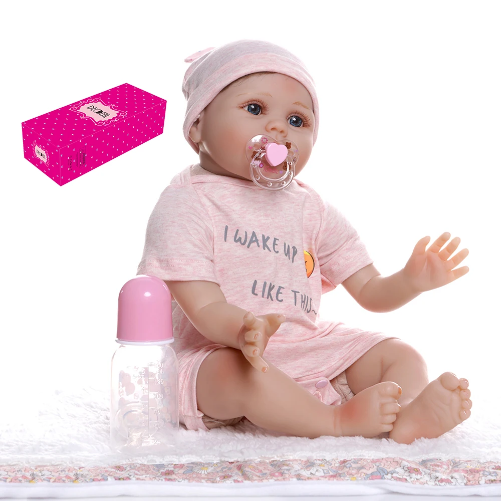 Decdeal силиконовая кукла Reborn 22 дюймов Спящая Реалистичная мягкая на ощупь Детская с