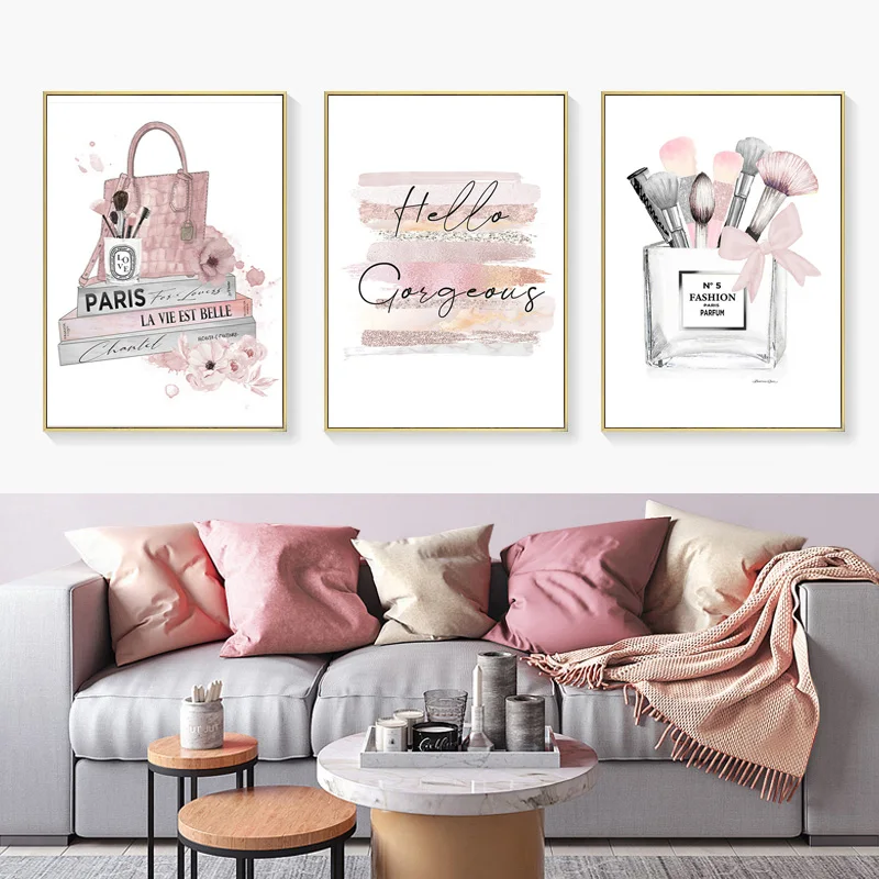 Модный постер кисти для макияжа красивая Настенная картина модные книги принты