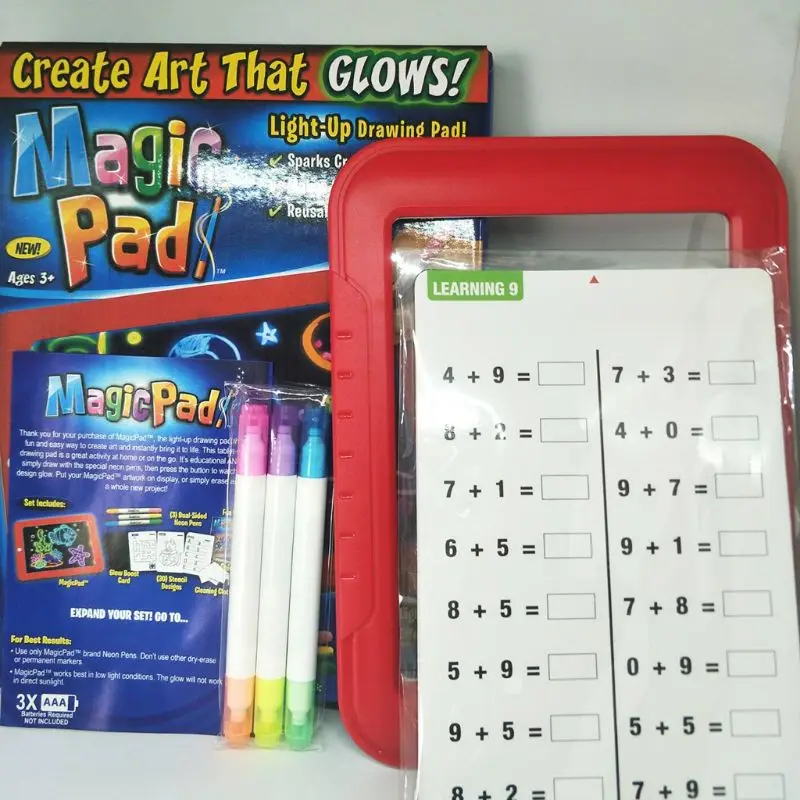 

3D Magic Drawing Board Creative Kids Children Pen LED Lights Glow Art Sketchpad