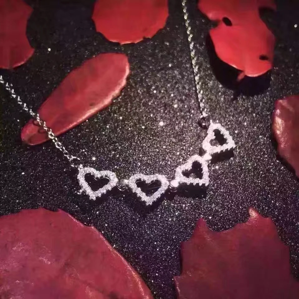 

VCC05 925 Silver Love Zircon Girls Necklace Festival Party Birthday Lovers Gift