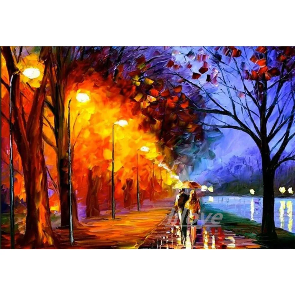 

Ручная работа уличный пейзаж, картина маслом Современные настенные картины на холсте Ручная роспись для влюбленных фотография CV625