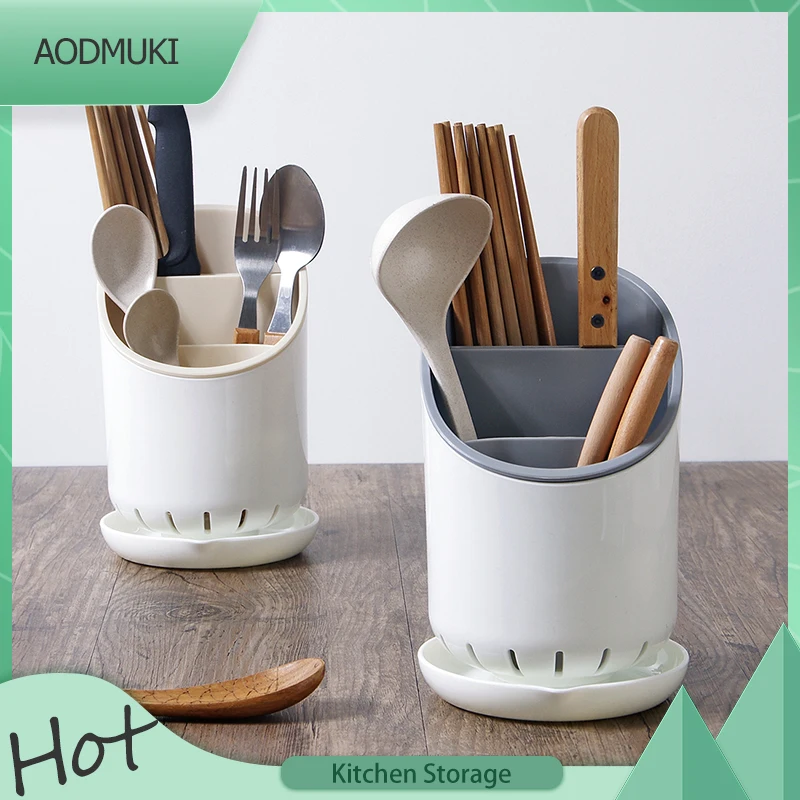 

Simplicity Solid Color Hierarchical Three-Grids Removable Chopsticks Tableware Cutlery Storage Rack Home Kitchen Organizer Tools