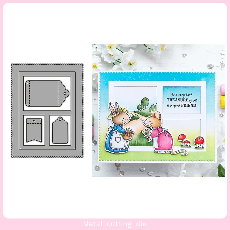 

Background Frame Metal Cutting Dies Scrapbooking Photo Album Stencil Embossing Craft Template Blade Punch Decorative Knife Mould
