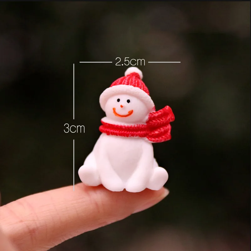 snowman BAIUFOR Рождественский миниатюрный Санта Клаус сани олень подарок поезд статуэтки для террариума Феи садовый Декор снежный Пейзаж Модель - Цвет: snowman