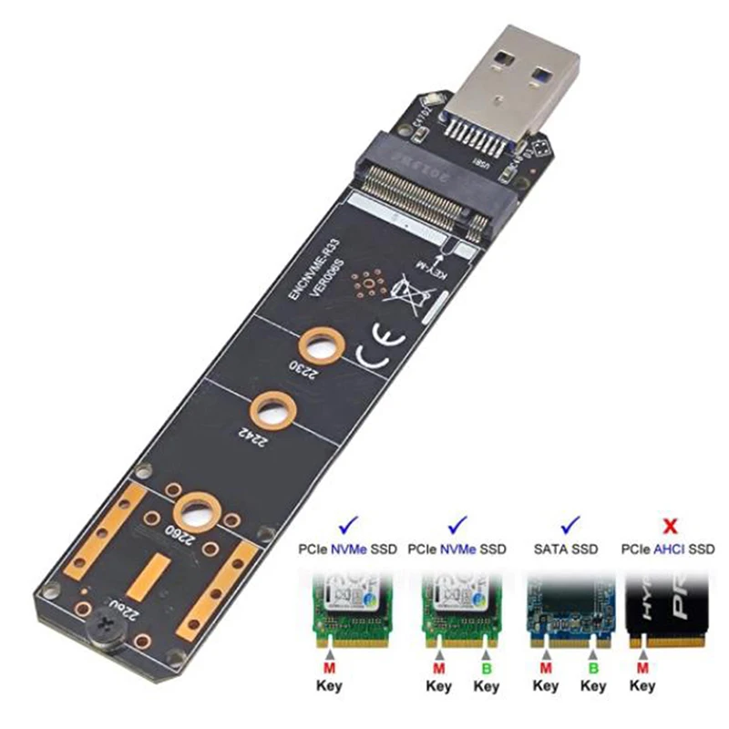 

Двойной протокол M.2 NVME к USB 3,1 SSD адаптер M2 SSD к NGFF конвертерной карте