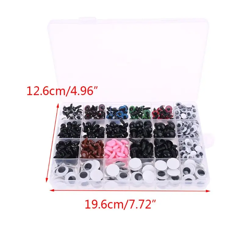 

586pcs/box Plastic Safety Eyes Nose with Washers for Bear Doll Animal Puppet Toy Making DIY Crafts Accessories