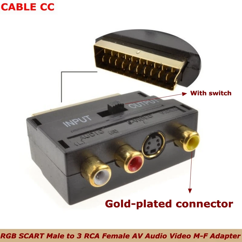 Адаптер RGB SCART штырь на 3 RCA гнездо|Компьютерные кабели и разъемы| |