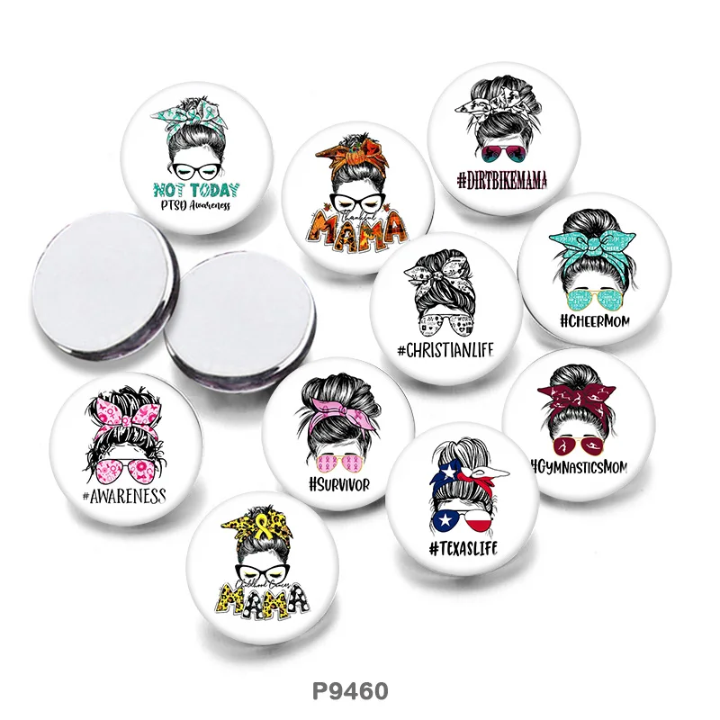 

girl mom 12mm/18mm/20mm/25mm/30mm Round Glass Cabochon Flat Back Making Findings P9460