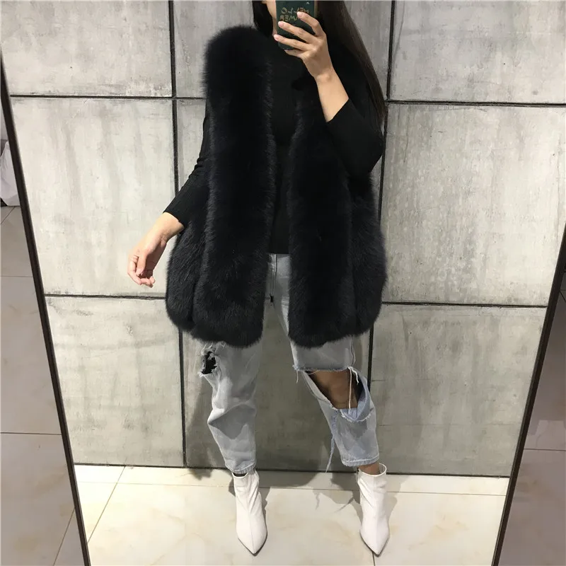 

fox real natural gilet ladies fur vest