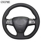 DIY ручной работы черного цвета из искусственной кожи чехол рулевого колеса автомобиля для Защитные чехлы для сидений, сшитые специально для Toyota Corolla 2011 2012 2013 Toyota RAV4 2011 2012
