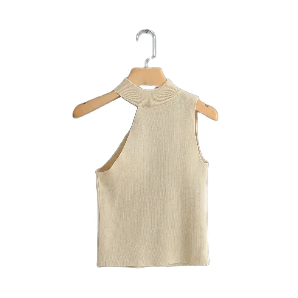 Off the Shoulder Sleeveless Knit Top 2019 Spring Summer Black Apricot Knitwear Sexy Girls Slim Jumper Femme | Женская одежда