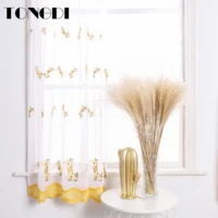 tongdi home kitchen curtain cartoon short tiers cafe embroidery tulle small valance decoration for window kitchen dining room