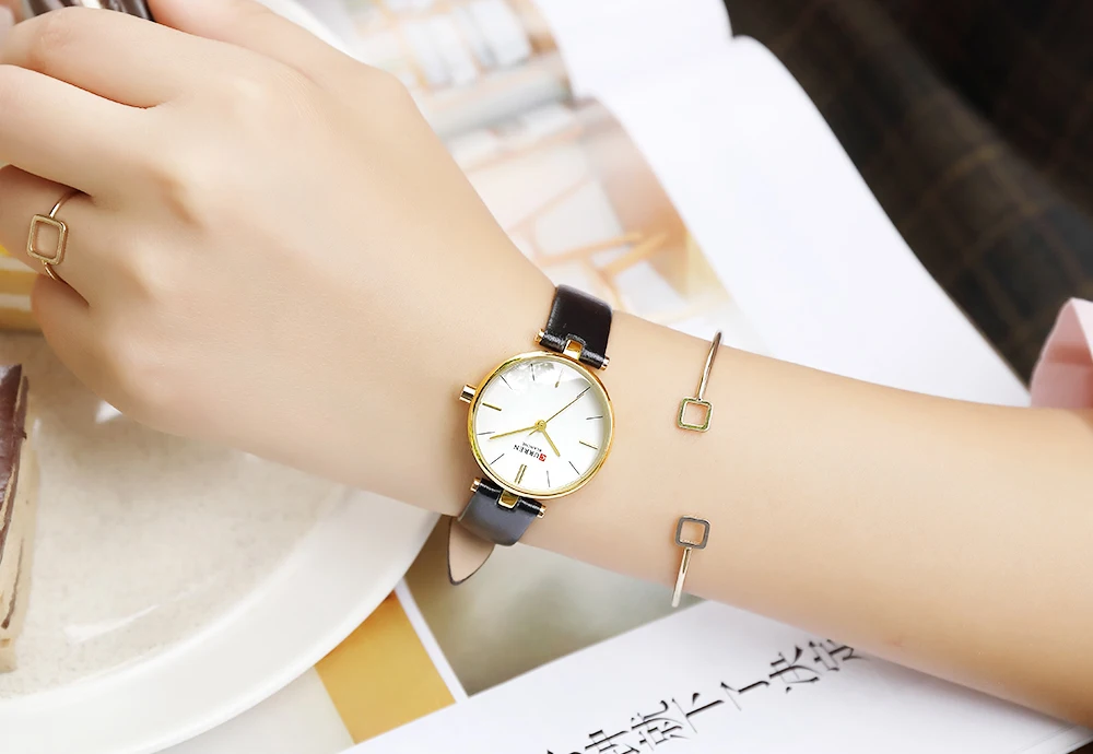 

New Fashion Brand Simple Leather Strap Gold Watches Women Clock Ladies Casual Dress Quartz Wristwatch Reloj Mujer Gift