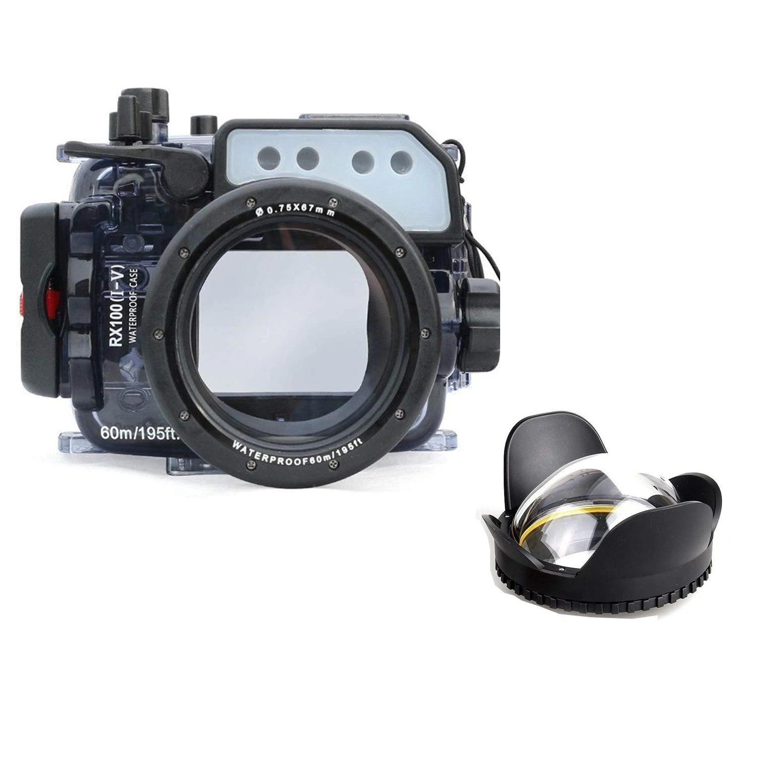 

Seafrogs 195FT/60M Waterproof Underwater Diving Camera housing For Sony RX100 I II III IV V Case DSC-RX100(I-V) M2 M3 M4 M5