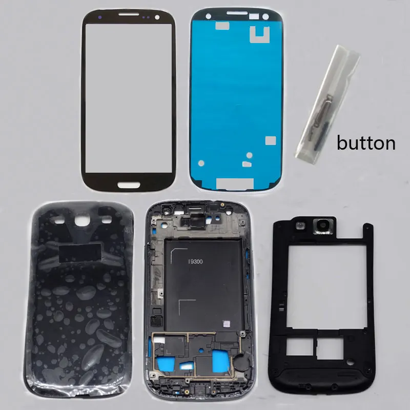 Чехол для samsung galaxy s3 i9300 S3 neo 9300i 9308i полное внешнее стекло + передняя рамка средняя