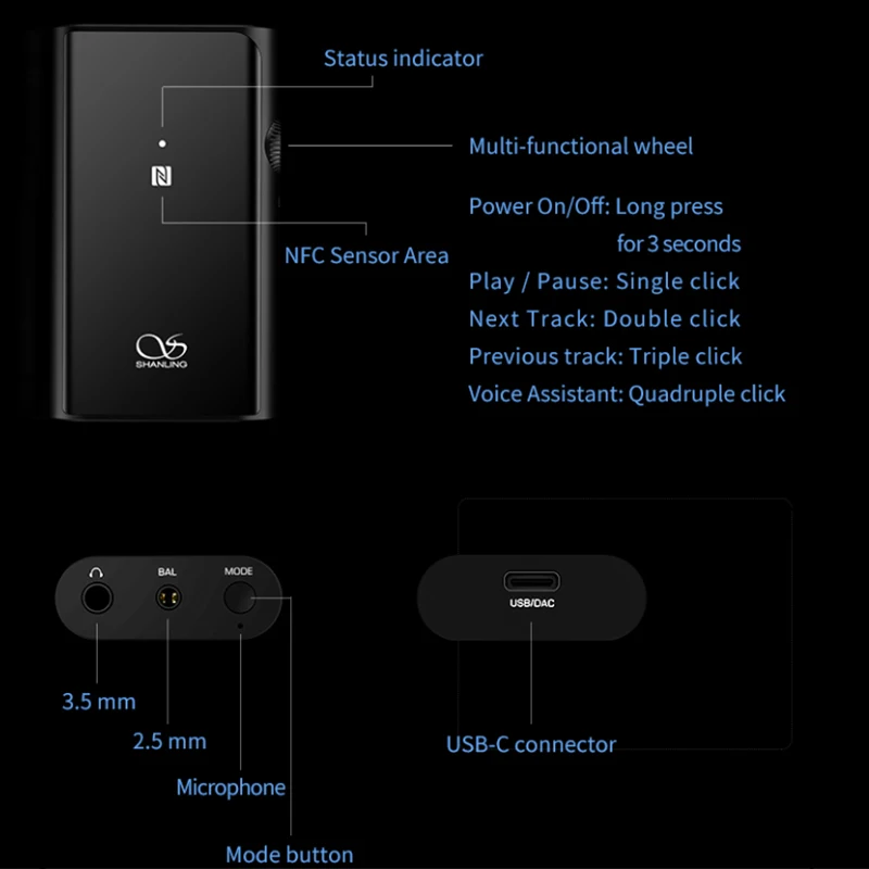 Портативный Hi Fi аудио усилитель SHANLING UP4 Res Bluetooth 5 0 Двойной ЦАП/усилитель для