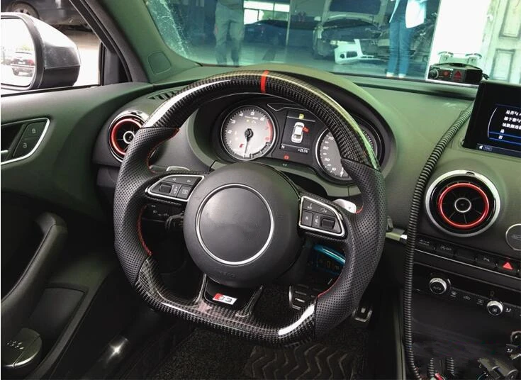 Руль из углеродного волокна для AUDI A3 A4 A5 A6 A7 S3 S4 S5 S6 S7 2013 2014 2015 2016 замена | Автомобили