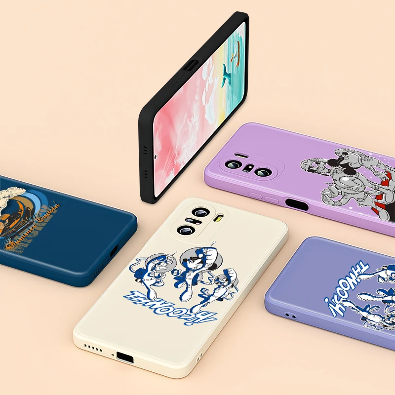 

For Redmi K40 Gaming 8A Pro K30 K30S K30i 10X 9 9C 9A 9i 9T 8 7 Phone Case Donald Duck Mickey Mouse Liquid Silicone Soft Cover