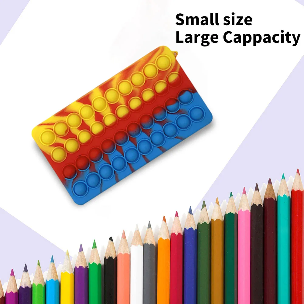 

Silicone Push Bubble Pencil Case Stationery Bag Fidget Toy Zipper Pouch Make up Organizer for Adult Kids Autism Anti-stress Toy
