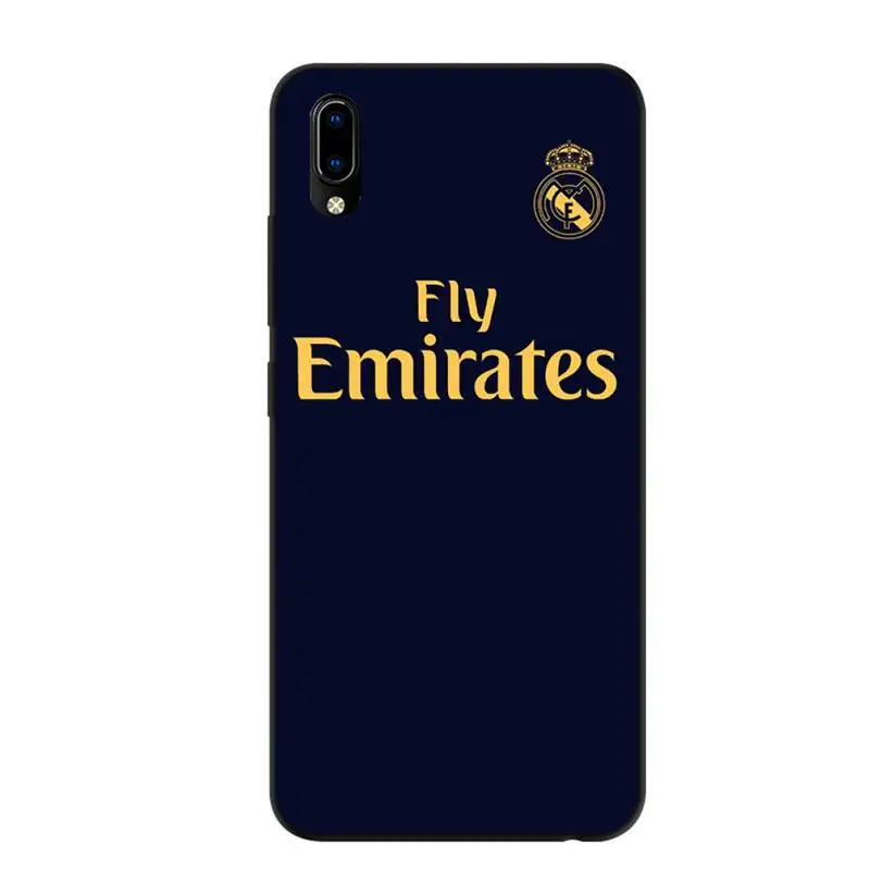 

Real Madrid Club Phone Case For Huawei P20 P30 P40 lite2016 2017 pro SMART2019 Black Soft Case nax fundas cover