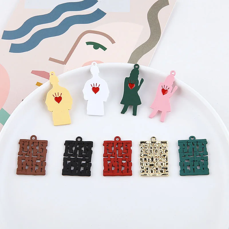 30 шт./лот подвески из сплава с распылителем окрашенные цветные ювелирные изделия